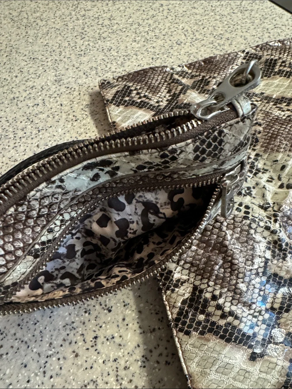 Marc New York Large Snake Print Tote Bag with Coin Pouch - Brown/Beige/Black